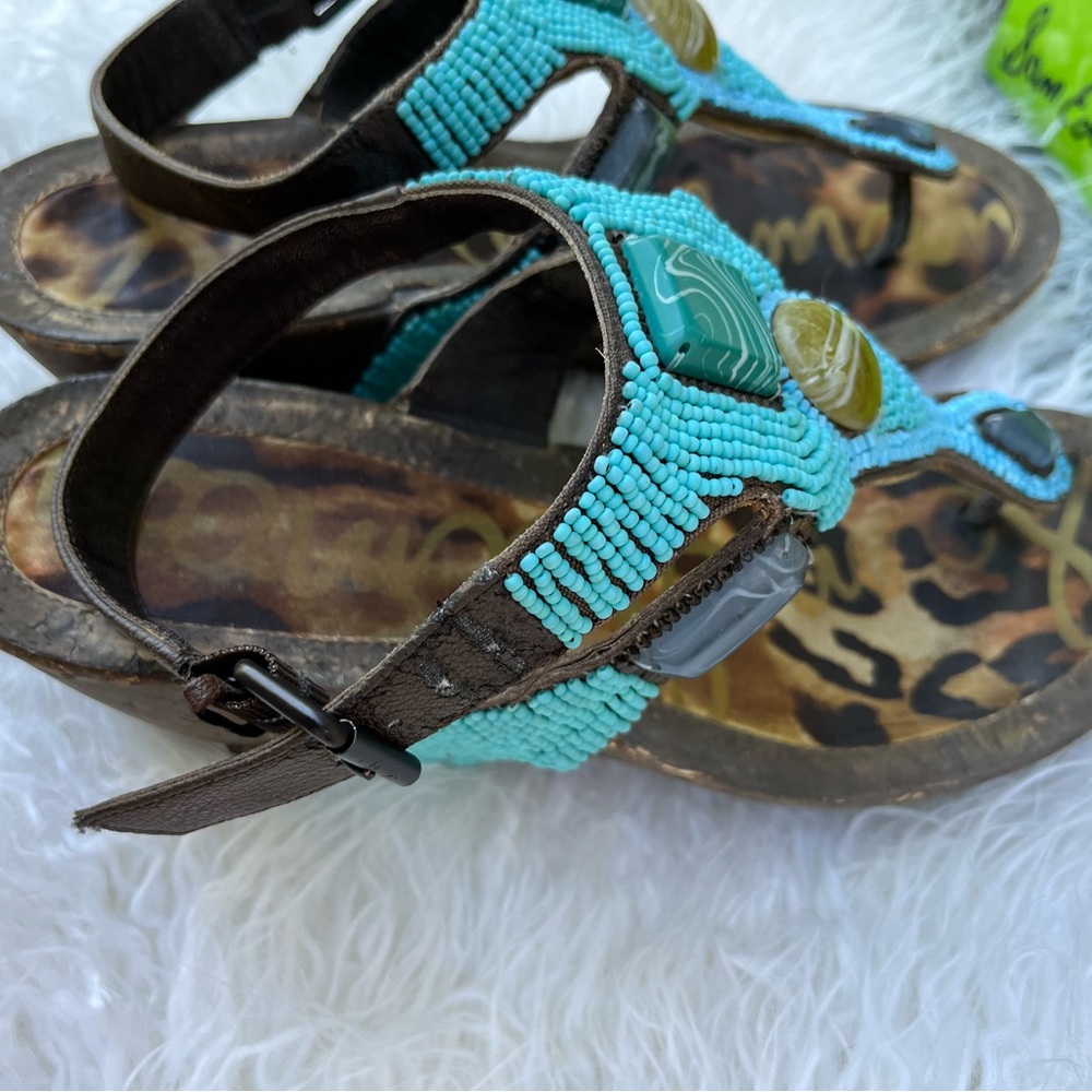 Sam Edelman size 10 Turquoise bead Sandal - Picture 6 of 6